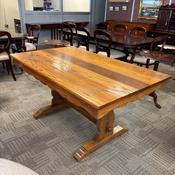 Fabulous solid oak cross legged dining table image
