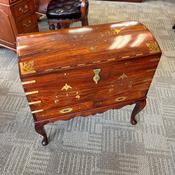 Vintage mahogany inlaid chest, often referred to as a "pitara" (treasure chest) image