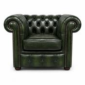 Clubman roll back Chesterfield arm chair - GREEN image