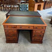 Beautiful antique Victorian mahogany twin pedestal writing desk image