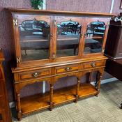 Simpsons of Norfolk walnut triple top display cabinet