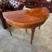 George III Revival mahogany demi-lune console/ tea fold over table image