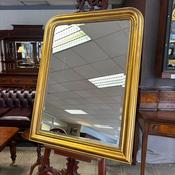 Victorian style gilt framed overmantel mirror, with beaded edging image