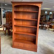 Beautiful large open bookcase with  five shelves &amp; two drawers image