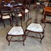 A fabulous pair of Edwardian mahogany occasional His &amp; Her chairs image
