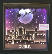 €5.50 - Santa over Dublin - 3D Paper Cut Template Light Box SVG