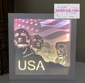 €5.50 - Mount Rushmore - Square 3D Paper Cut Template Light Box SVG