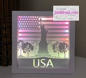 €5.50 - Statue of Liberty - Square 3D Paper Cut Template Light Box SVG