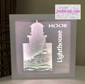 €5.50 - Hook Lighthouse - Square 3D Paper Cut Template Light Box SVG