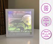 €5.50 - Safari - 3D Paper Cut Template Light Box SVG