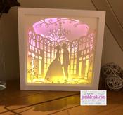 Wedding Couple - 3D Paper Cut Template Light Box SVG Digital Download