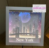 €5.50 - Santa over New York - 3D Paper Cut Template Light Box SVG