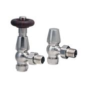 Satin Nickel Radiator TRV, Valve Angled (pair) image