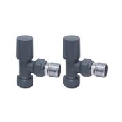 Radiator Valve Angled Anthracite 15mm (pair) image