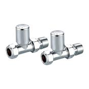 Radiator Valve Straight Chrome 15mm (pair) image