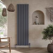 Bloom Vertical Double Anthracite Designer Radiator 476 x 1600 image