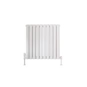 Blossom Horizontal Double White Designer Radiator 590 x 600 image