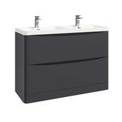 Topaz 1200 Floor Cabinet Matt Grey with Basin image