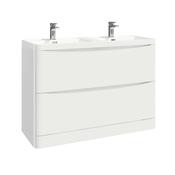Topaz 1200 Floor Cabinet High Gloss White with Basin image