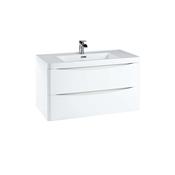 Topaz 900 Wall Cabinet High Gloss White with Basin image