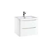 Topaz 600 Wall Cabinet High Gloss White with Basin image