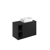 Ember 800 Cabinet with Fluted Door &amp; Side Storage Matt Black (incl basin) image