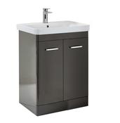 Bruna Floorstanding 800 Vanity Unit Gloss Wolf Grey (incl basin) image