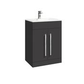 Leora 2 Door 600 Vanity Unit Matt Grey (incl basin) image