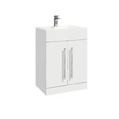 Leora 2 Door 600 Vanity Unit High Gloss White (incl basin) image