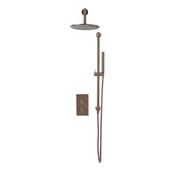 Brushed Bronze Round Handle, Head &amp; Handset Riser Kit image