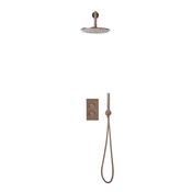 Brushed Bronze Round Handle, Handset &amp; Mounting Bracket image