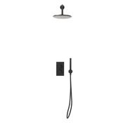 Matt Black Round Handle, Handset &amp; Mounting Bracket image