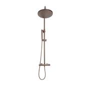 Brushed Bronze Round Rigid Riser Shower image