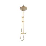Brushed Brass Round Rigid Riser Shower image