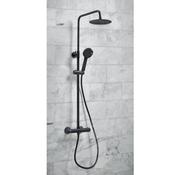 Zeta Black Round Rigid Riser Shower image