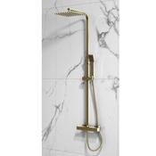 Dakota Brushed Brass Square Rigid Riser Shower image