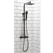 Hayden Black Square Rigid Riser Shower image