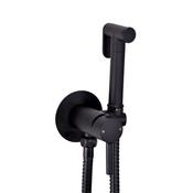 Douche Handset, Flexi, Holder &amp; Outlet Elbow Matt Black image