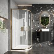 S6 Double Door Quadrant Brushed Brass 900 x 900 image
