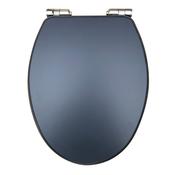Matt Indigo Blue Vinyl Wrapped Seat, Soft Close, Top Fix image