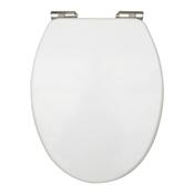 High Gloss White Vinyl Wrapped Seat, Soft Close, Top Fix image