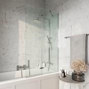 Chrome Square 900mm Pivot Bath Screen (inl fixed panel) image