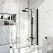 Black Profile Square Edge 6mm Thick Bath Screen image