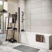 Leni Single Panel Bath Screen Black 800 x 1500 image