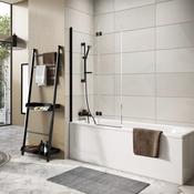 Leni Inward Opening Bath Screen Black 800 x 1500 image