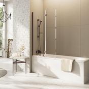 Leni Inward Opening Bath Screen Brushed Bronze 800 x 1500 image