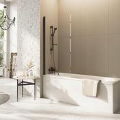 Leni Single Panel Bath Screen Gunmetal 800 x 1500 image