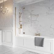 Leni Inward Opening Bath Screen Brushed Brass 800 x 1500 image