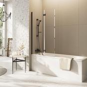 Leni Inward Opening Bath Screen Gunmetal 800 x 1500 image
