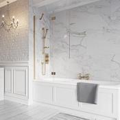 Leni Outward Opening Bath Screen Brushed Brass 900 x 1500 image